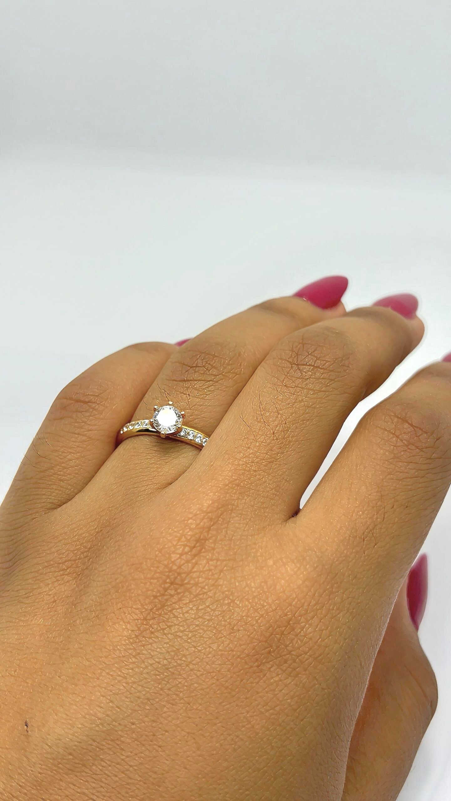 Anillo solitario con circones | 2.0 g | Talla 7 | Nacional - Image 2