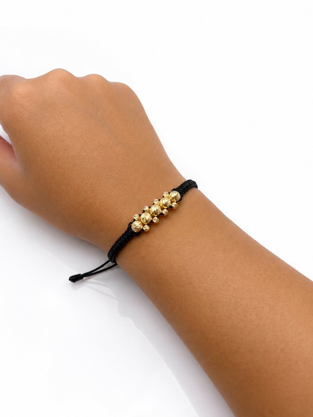 Pulsera Negra Bolas 3mm Diamantadas 8 und Bolas 5mm diamantadas 5 und - Image 2