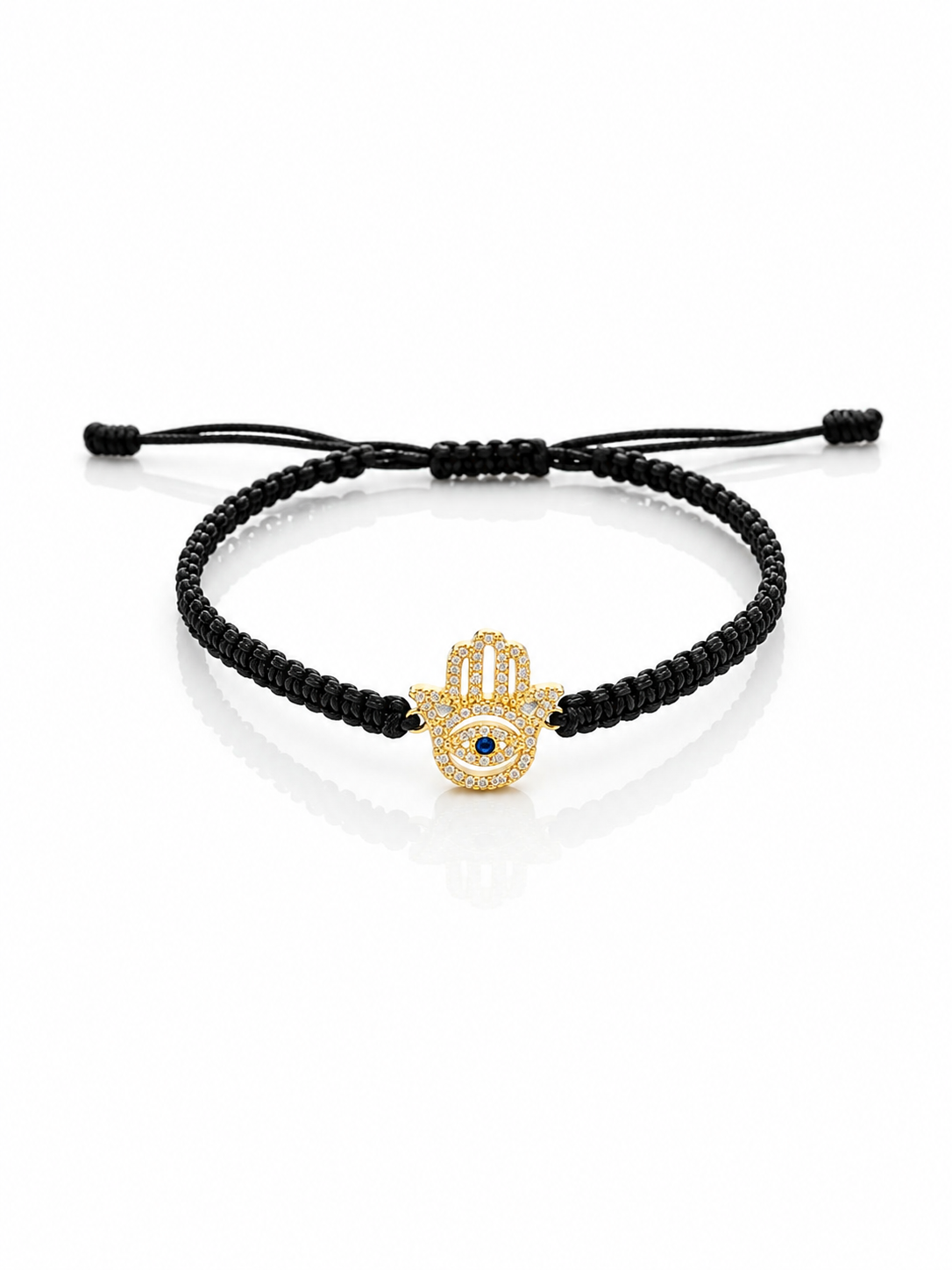 Pulsera Negra Mano de Hamsa
